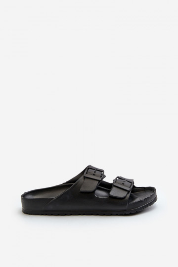 Sandali leggeri da uomo con fibbie in colore nero Avatara 2