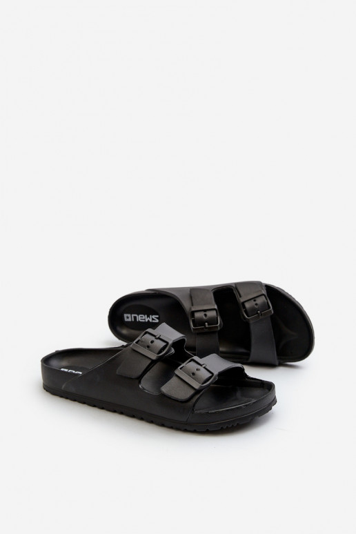 Sandali leggeri da uomo con fibbie in colore nero Avatara
