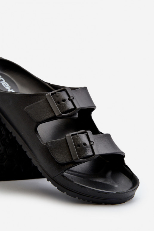 Pantofole per uomo  Pantofole leggere con fibbie colore nero Avatara