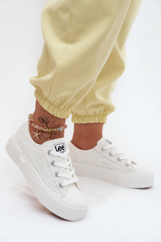con motivi di pizzo Scarpe per il tempo libero con una piattaforma LEE ISLA LACE INOMEN LOIN 50261003.1FG Colore bianco