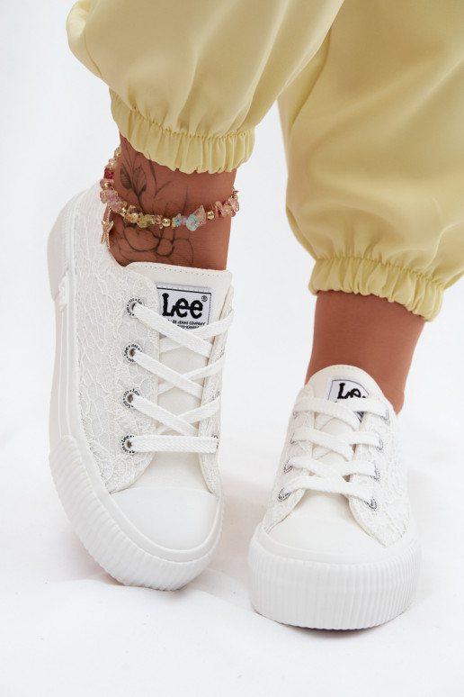 con motivi di pizzo Scarpe per il tempo libero con una piattaforma LEE ISLA LACE INOMEN LOIN 50261003.1FG Colore bianco