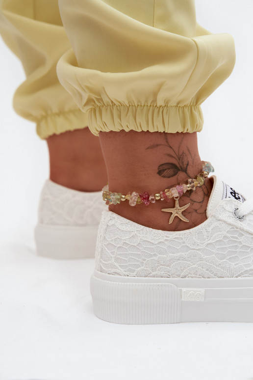 con motivi di pizzo Scarpe per il tempo libero con una piattaforma LEE ISLA LACE INOMEN LOIN 50261003.1FG Colore bianco