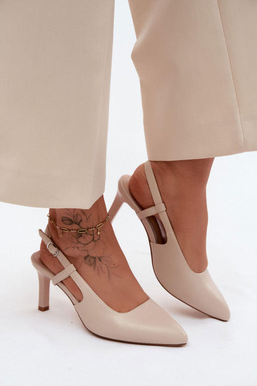 Sandali da donna con i tacchi Sergio Leone SK157 beige