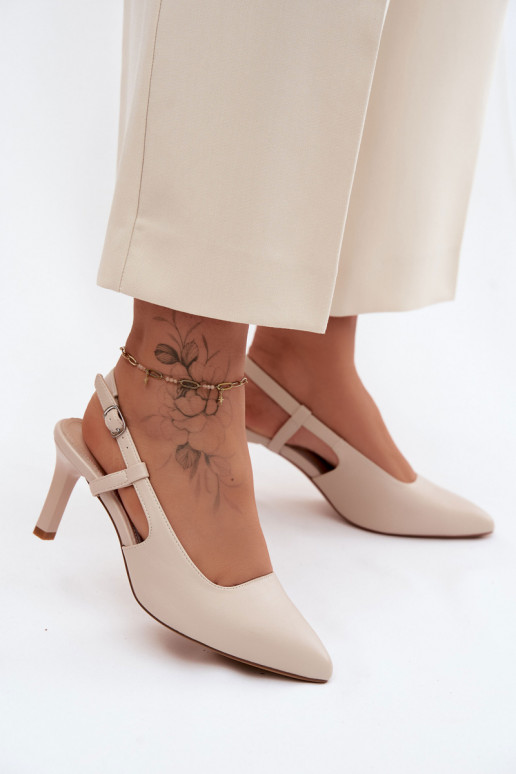 Sandali da donna con i tacchi Sergio Leone SK157 beige