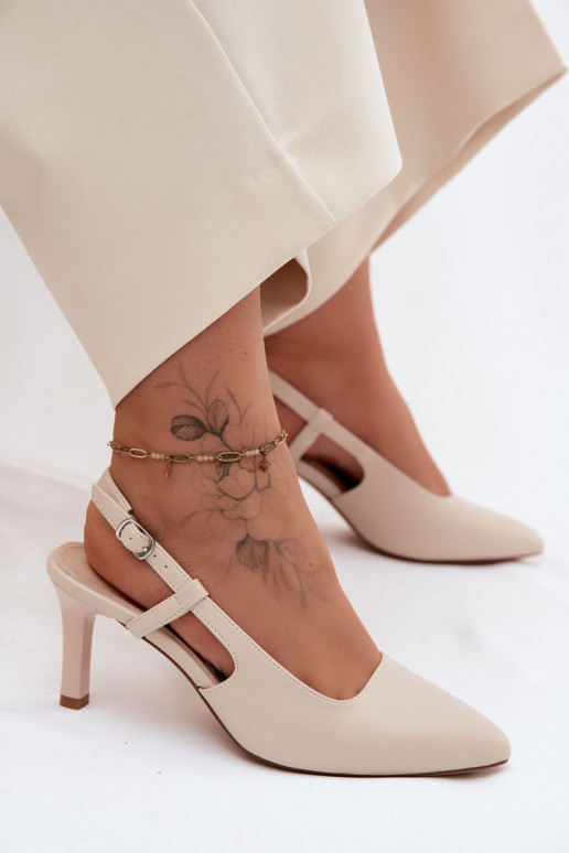 Sandali da donna con i tacchi Sergio Leone SK157 beige