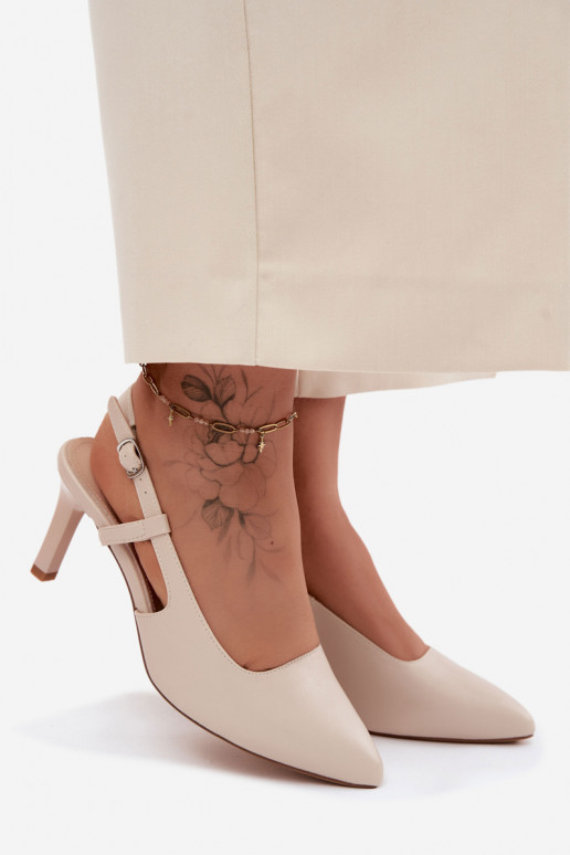 Sandali da donna con i tacchi Sergio Leone SK157 beige