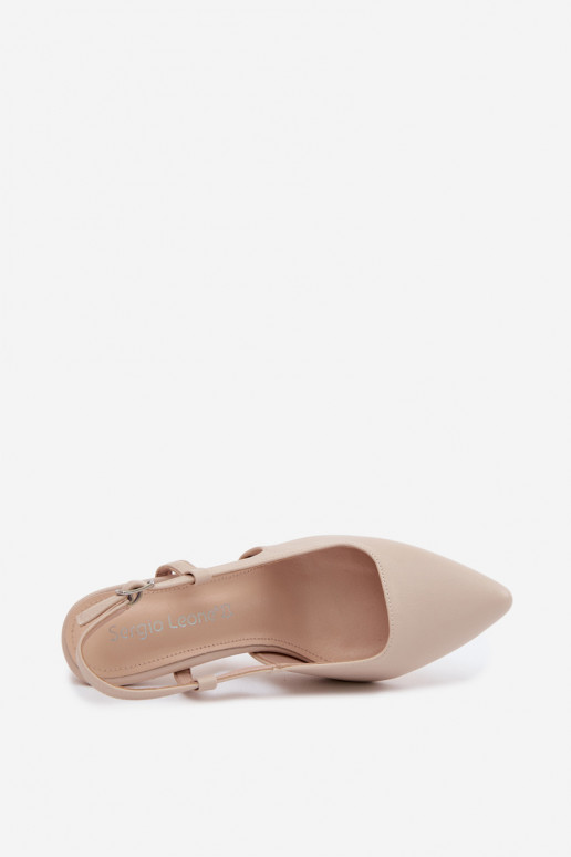 Sandali da donna con i tacchi Sergio Leone SK157 beige