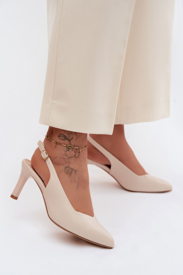 Sandali da donna Abilitato Smukłym Obcasie Sergio Leone SK158 beige 2