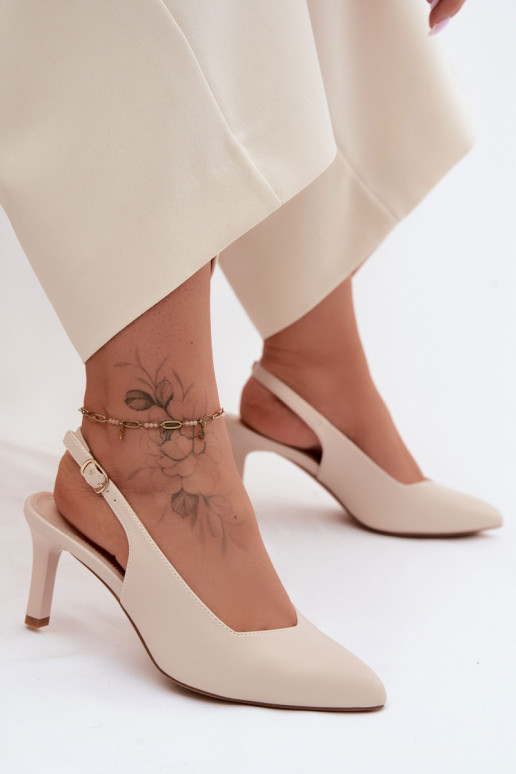 Sandali da donna Abilitato Smukłym Obcasie Sergio Leone SK158 beige