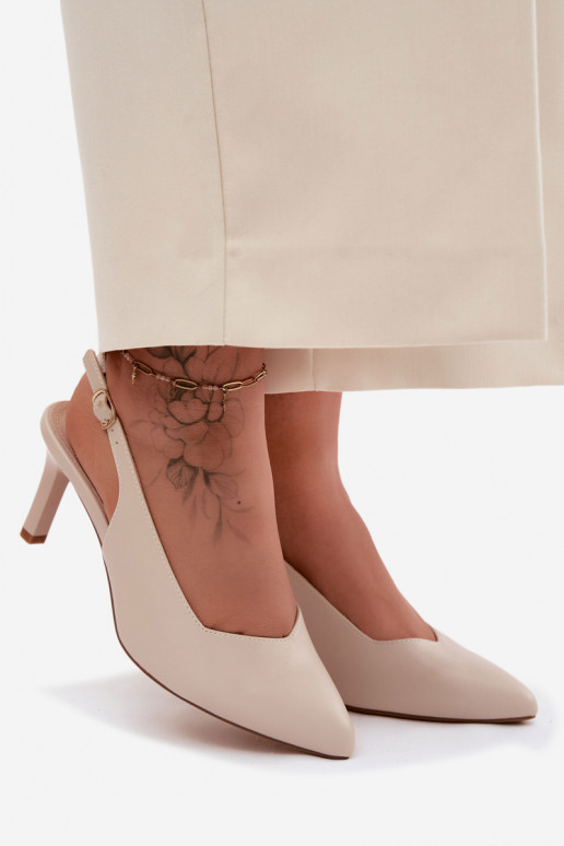 Sandali da donna Abilitato Smukłym Obcasie Sergio Leone SK158 beige