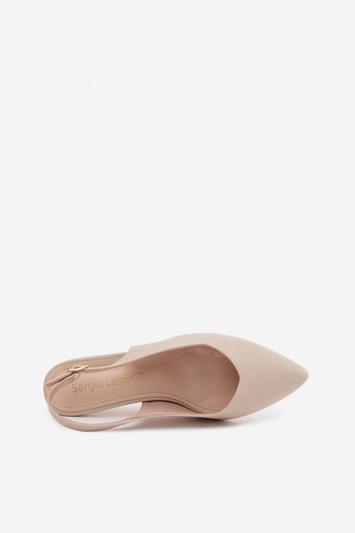 Sandali da donna Abilitato Smukłym Obcasie Sergio Leone SK158 beige