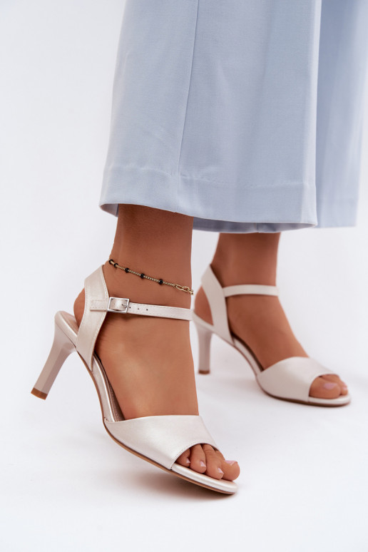 Sandali da donna Abilitato Smukłym Obcasie Sergio Leone SK347 color argento