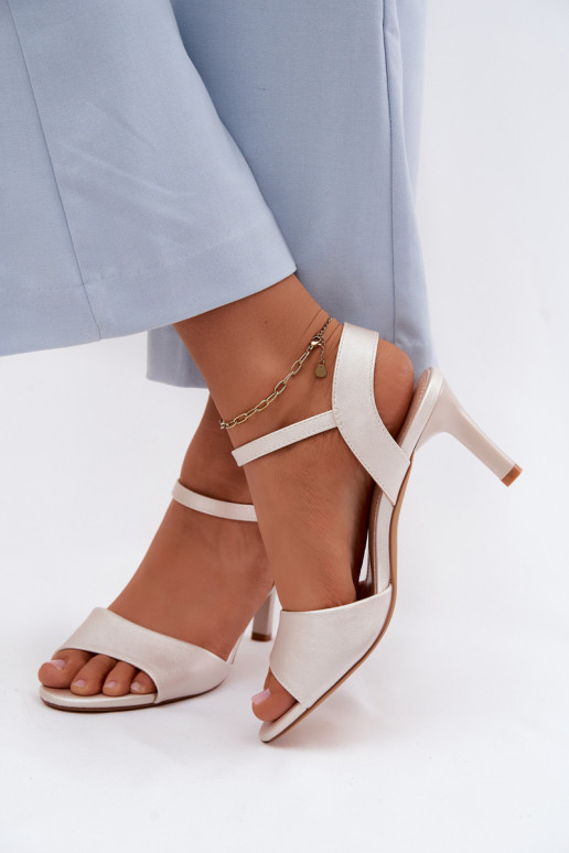 Sandali da donna Abilitato Smukłym Obcasie Sergio Leone SK347 color argento