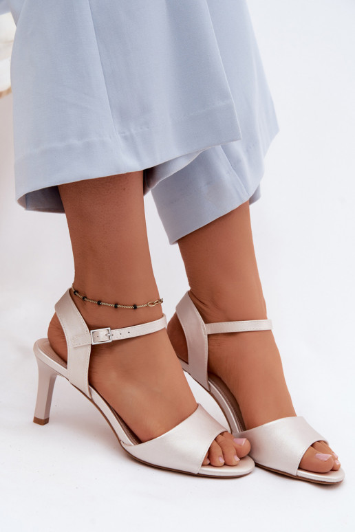 Sandali da donna Abilitato Smukłym Obcasie Sergio Leone SK347 color argento