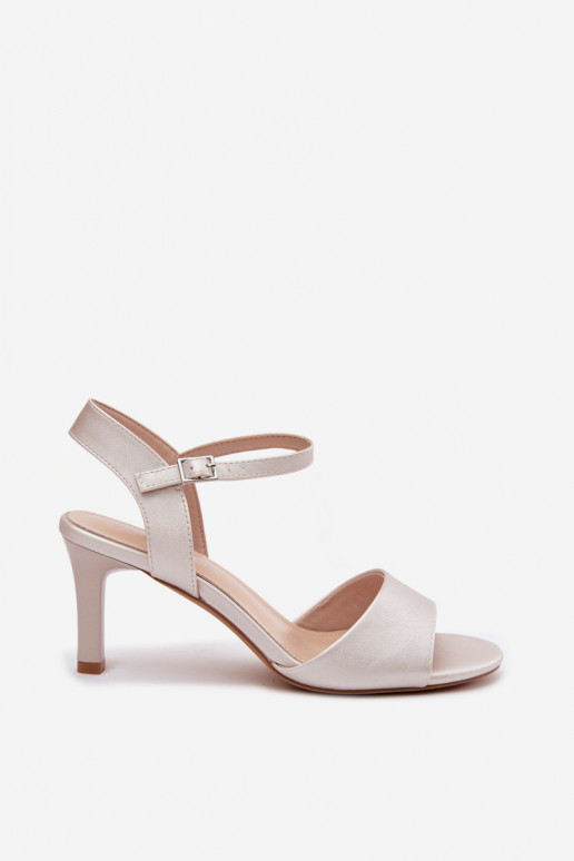 Sandali da donna Abilitato Smukłym Obcasie Sergio Leone SK347 color argento