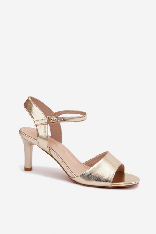 Sandali da donna Abilitato Smukłym Obcasie Sergio Leone SK347 colore dorato