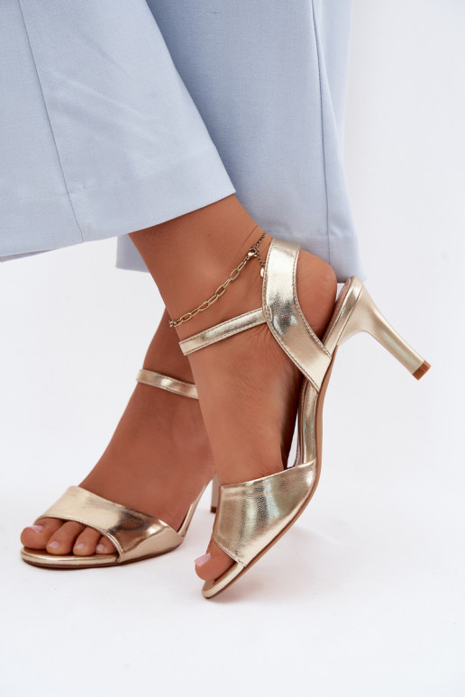 Sandali da donna Abilitato Smukłym Obcasie Sergio Leone SK347 colore dorato