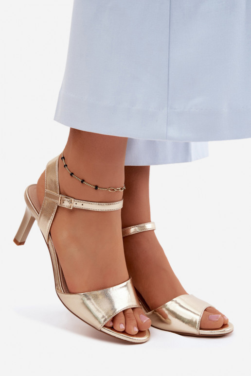 Sandali da donna Abilitato Smukłym Obcasie Sergio Leone SK347 colore dorato