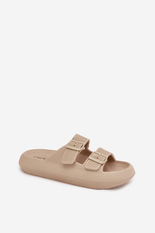 Ciabatte leggere da donna con fibbie in sabbia Vinceza 76056