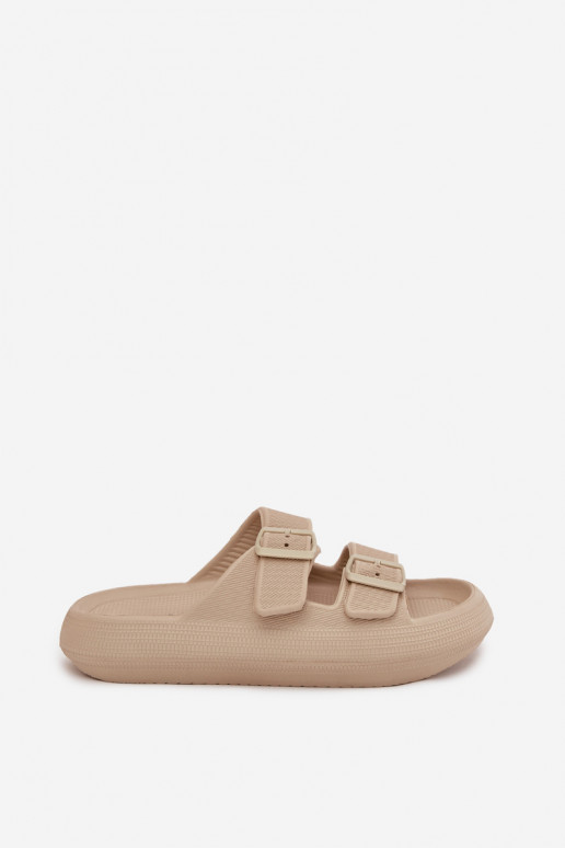 Ciabatte leggere da donna con fibbie in sabbia Vinceza 76056