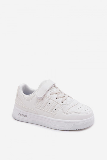 Sneakers per bambini con chiusure adesive bianche Neressa