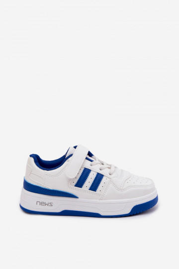 Sneakers per bambini con chiusure adesive bianche-blu Neressa 2