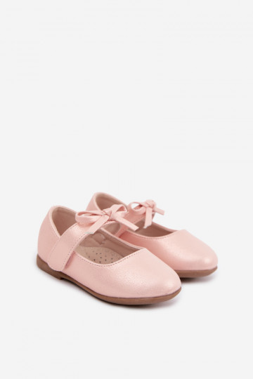 Ballerine per bambini con chiusure adesive e fiocchi rosa Drippy