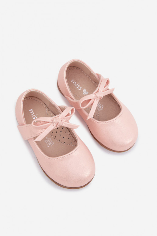 Ballerine per bambini con chiusure adesive e fiocchi rosa Drippy