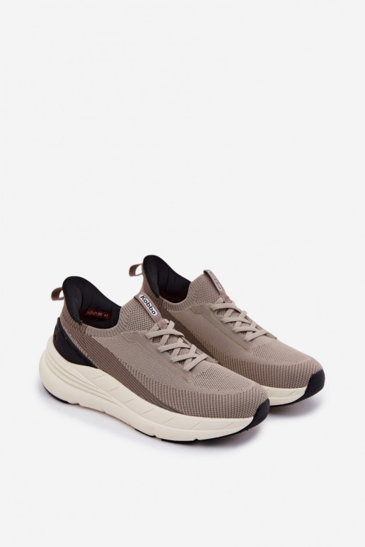 Scarpe sportive da uomo slip-on con piattaforma Kobbo 102421 color sabbia
