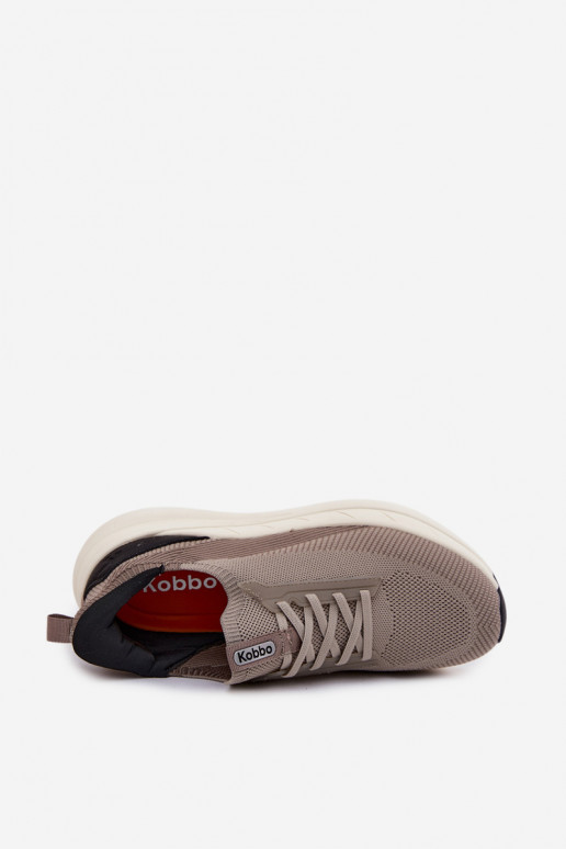 Scarpe sportive da uomo slip-on con piattaforma Kobbo 102421 color sabbia