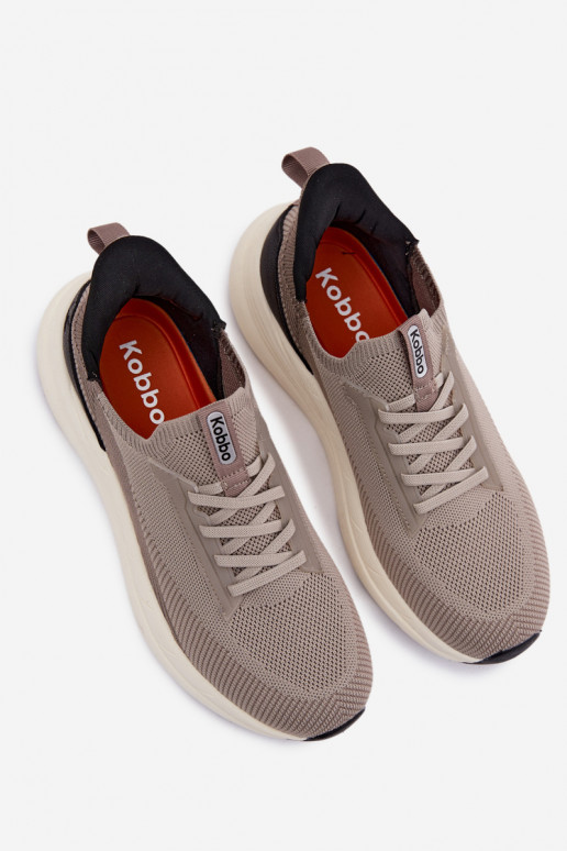 Scarpe sportive da uomo slip-on con piattaforma Kobbo 102421 color sabbia