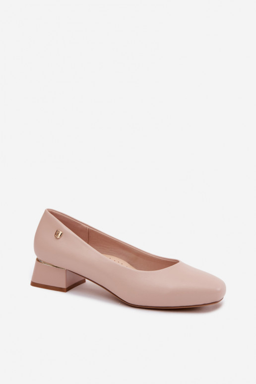 Scarpe con tacco in ecopelle Sergio Leone PB417 color sabbia