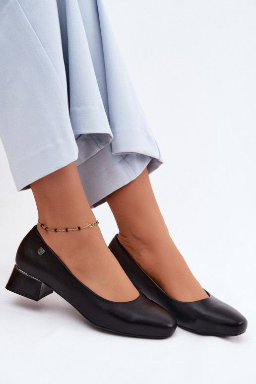 Scarpe con tacco in ecopelle Sergio Leone PB417 color nero