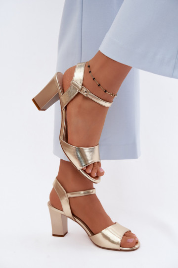 Sandali con tacco da donna Sergio Leone SK861 color oro 2