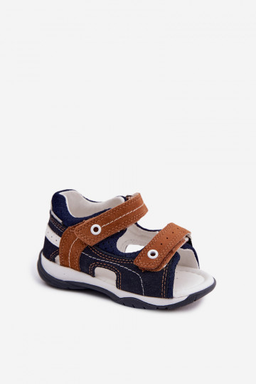 Pelle Sandali in camoscio Per ragazzi Bartek 84408-66 quelli blu-colore marrone