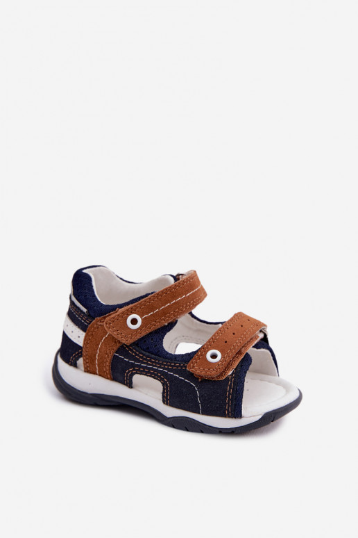 Pelle Sandali in camoscio Per ragazzi Bartek 84408-66 quelli blu-colore marrone