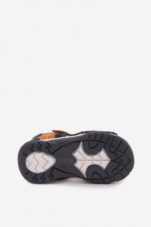 Pelle Sandali in camoscio Per ragazzi Bartek 84408-66 quelli blu-colore marrone