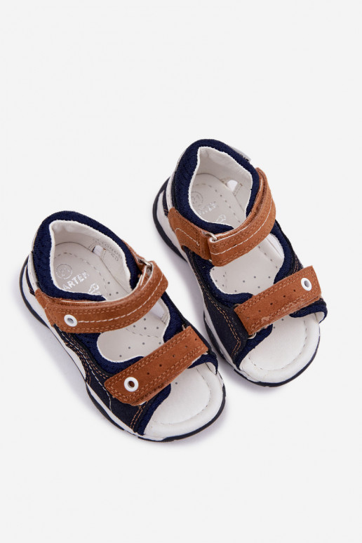 Pelle Sandali in camoscio Per ragazzi Bartek 84408-66 quelli blu-colore marrone