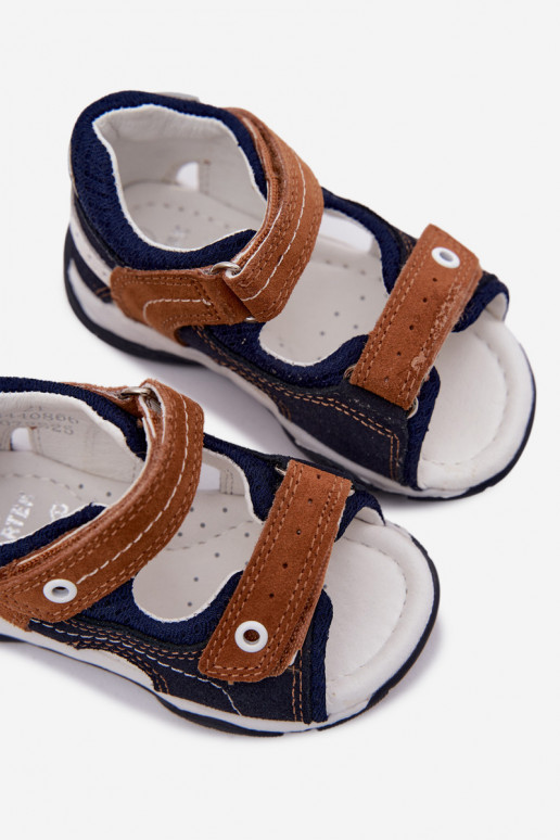 Pelle Sandali in camoscio Per ragazzi Bartek 84408-66 quelli blu-colore marrone