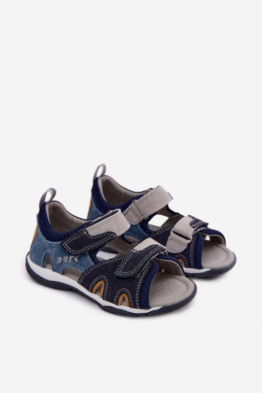 sandali Per ragazzi Pelle Bartek 84413-68 blu scuro