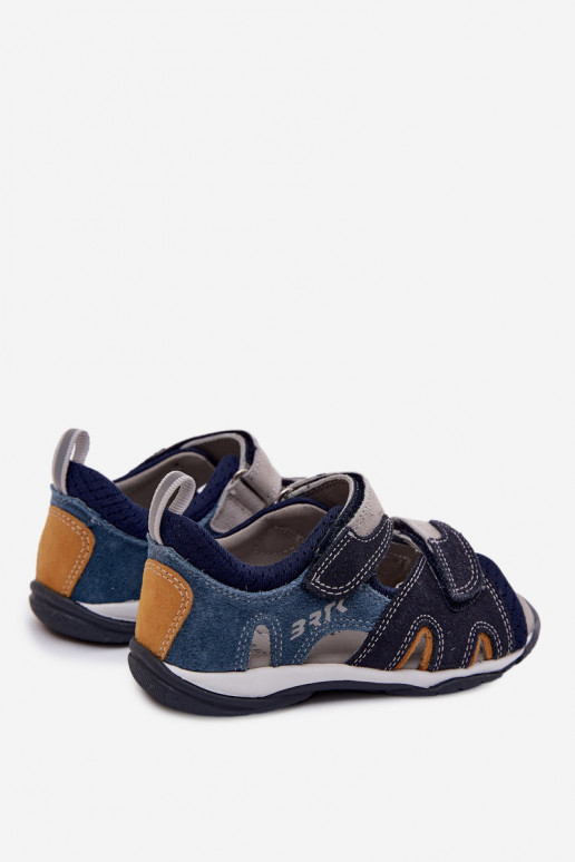 Sandali in pelle Bartek 84413-68 per ragazzi in blu scuro