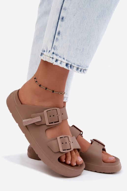 Pantofole leggere Pantofole da donna con fibbie D.Franklin DFSH413004 beige