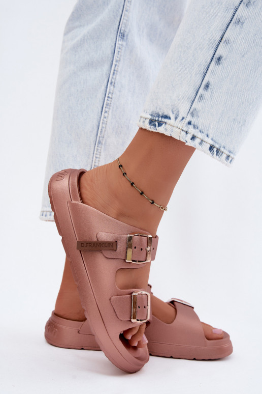 Pantofole leggere Pantofole da donna con fibbie D.Franklin DFSH413002 colore oro rosa