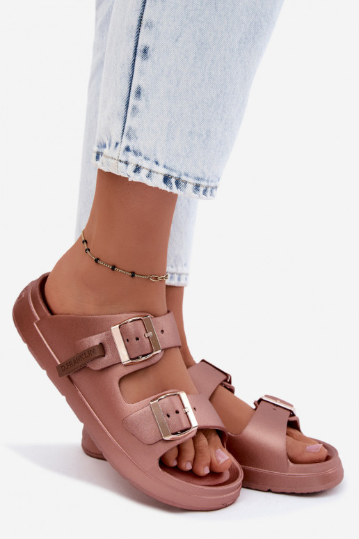 Pantofole leggere Pantofole da donna con fibbie D.Franklin DFSH413002 colore oro rosa