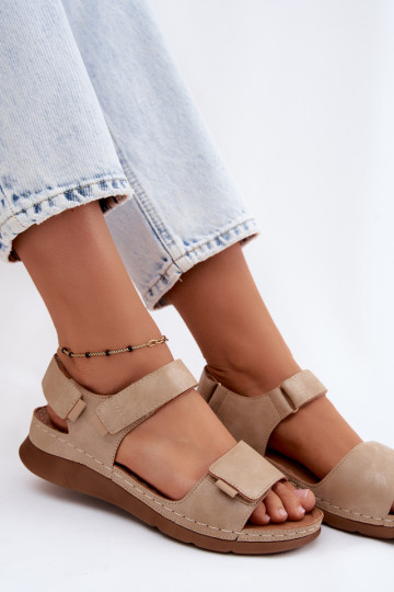 Sandali con piattaforma da donna color sabbia Linora