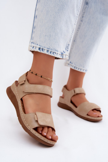 Sandali con piattaforma da donna color sabbia Linora 2