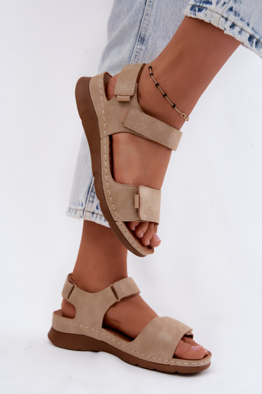 Sandali con piattaforma da donna color sabbia Linora