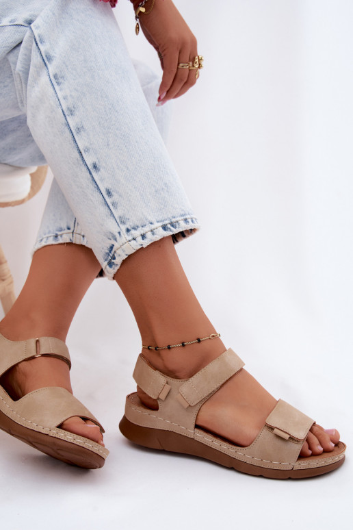 Sandali con piattaforma da donna color sabbia Linora