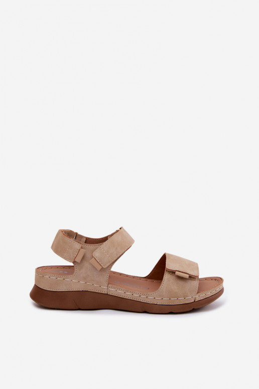 Sandali da donna con una piattaforma beige Linora