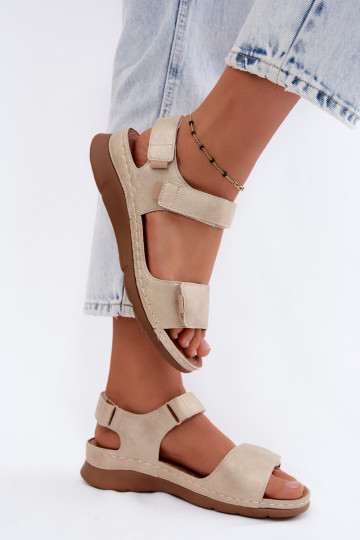 Sandali con piattaforma da donna color oro Linora
